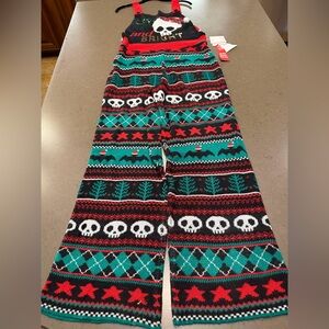 NWT Eyeshadow Holiday Skull Pattern Jumpsuit Sz: L